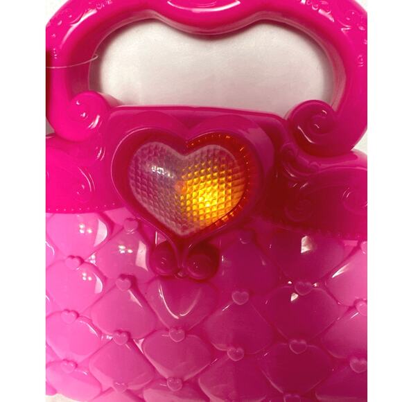 Fantasy Girls Purse Toy Dress-Up Pretend Glam Fashion Pink Flashing Lights - Picture 4 of 10